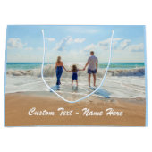 Maak uw fotocadeautas met aangepaste tekstnaam groot cadeauzakje (Voorkant)