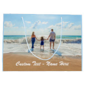 Maak uw fotocadeautas met aangepaste tekstnaam groot cadeauzakje (Achterkant)