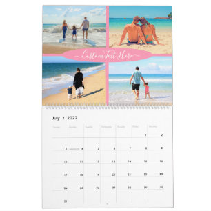 Maak uw fotocollagekalender met aangepaste tekst kalender