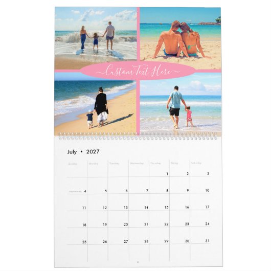 Maak uw fotocollagekalender met aangepaste tekst kalender (Jul 2027)