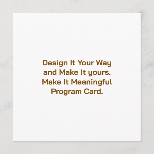 Maak uw gepersonaliseerde 5,25" x 5,25" programmka programmakaart (Voorkant)