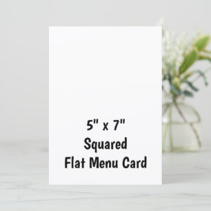 Maak uw gepersonaliseerde 5" x 7" vierkante platte menu