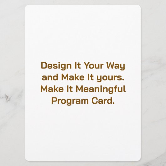Maak uw gepersonaliseerde 6,5" x 8,75" programmkaa programmakaart (Voorkant)