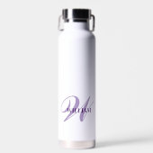 Maak uw gepersonaliseerde monogramnaam wit waterfles (Voorkant)