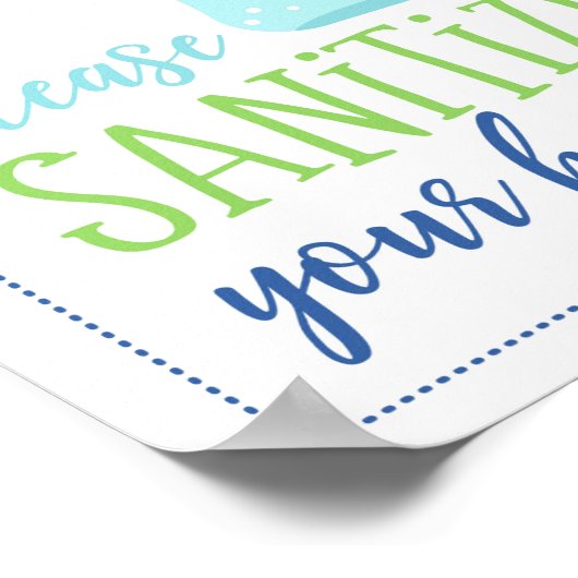 Maak uw handen schoon poster (Hoek)