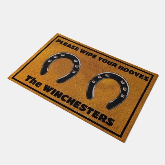 "Maak uw handschoenen alstublieft schoon" met Hoef Deurmat (Schuin)