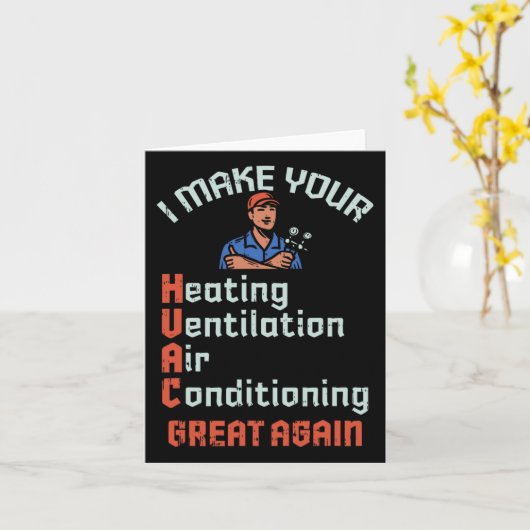 Maak uw HVAC weer geweldig Technician Installer Jo Kaart (Gele Bloem)