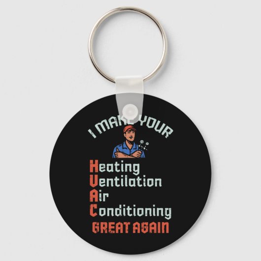 Maak uw HVAC weer geweldig Technician Installer Jo Sleutelhanger (Voorkant)