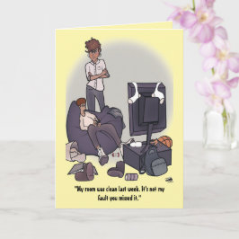 Maak uw kamer gevouwen Wenskaart schoon Kaart