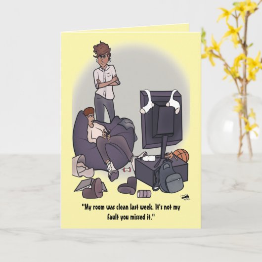 Maak uw kamer gevouwen Wenskaart schoon Kaart (Gele Bloem)