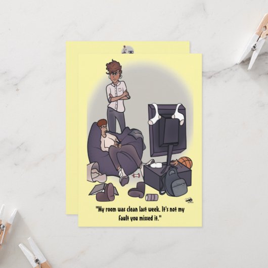 Maak uw kamer schoon met een platte Kaart (Voorkant / Achterkant in situ)