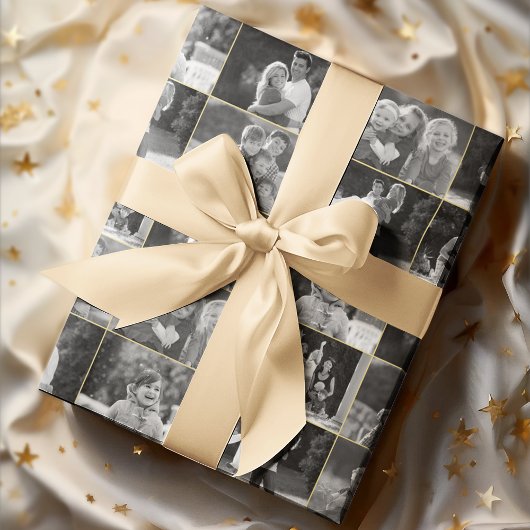 Maak uw kleurenfoto in zwart-wit collage cadeaupapier