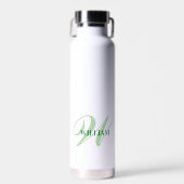 Maak Uw Persoonlijke Monogram Naam Wit Waterfles (Voorkant)