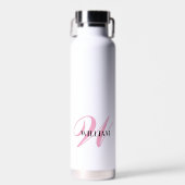 Maak Uw Persoonlijke Monogramnaam Wit Waterfles (Voorkant)