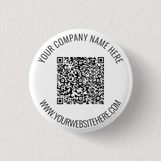 Maak uw QR-code en tekstuele promotieknoppen Ronde Button 3,2 Cm (Voorkant)