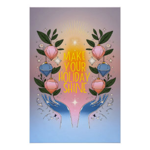 Maak uw vakantie schitteren digitale kunst perfect poster