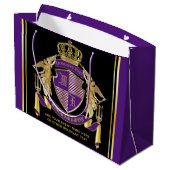 Maak uw wapengekletter Gold Angel Paars embleem Groot Cadeauzakje (Achterkant Gekanteld)