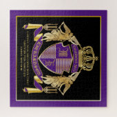 Maak uw wapengekletter Gold Angel Paars embleem Legpuzzel (Horizontaal)