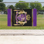 Maak uw wapengekletter Gold Angel Paars embleem Spandoek (Insitu)