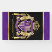 Maak uw wapengekletter Gold Angel Paars embleem Spandoek (Horizontaal)