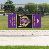 Maak uw wapengekletter Gold Angel Paars embleem Spandoek (Insitu)