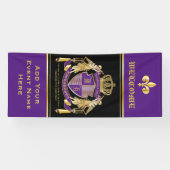 Maak uw wapengekletter Gold Angel Paars embleem Spandoek (Horizontaal)