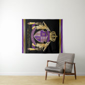 Maak uw wapengekletter Gold Angel Paars embleem Wandkleed (In Situ (horizontaal))