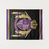 Maak uw wapengekletter Gold Angel Paars embleem Wandkleed (Voorkant (horizontaal))