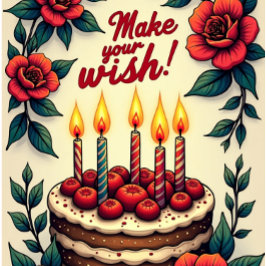 Maak uw wens Verjaardag Kaart Fairy WENS GEWEIGERD