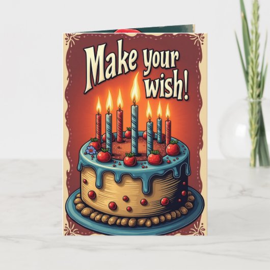 Maak uw wens verjaardagskaarten KERSTMAN WENS GEWE Kaart (Voorkant)