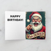 Maak uw wens verjaardagskaarten KERSTMAN WENS GEWE Kaart (Binnen)