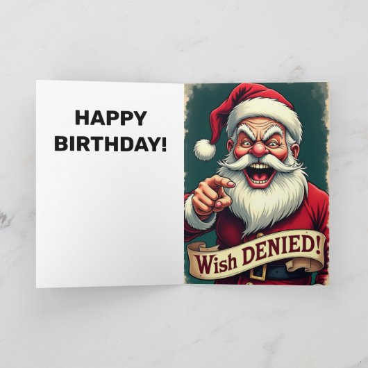 Maak uw wens verjaardagskaarten KERSTMAN WENS GEWE Kaart (Binnen)