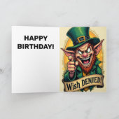 Maak uw wens verjaardagskaarten Leprechaun ONTKEND Kaart (Binnen)
