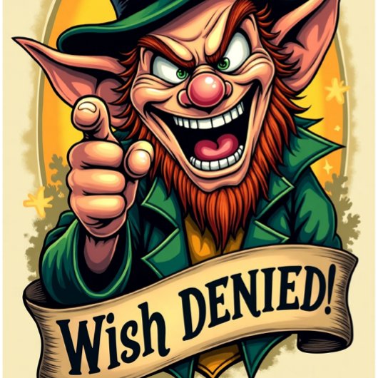 Maak uw wens verjaardagskaarten Leprechaun ONTKEND Kaart