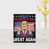 Maak Vaderdag Groot Again Trump Patriottische Papa Kaart (Gele Bloem)