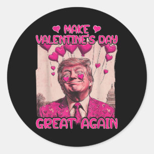 Maak Valentijnsdag weer geweldig, grappige Trump-m Ronde Sticker