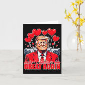 Maak Valentijnsdag weer geweldig, grappige Trump V Kaart (Gele Bloem)