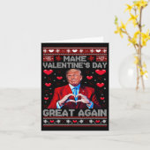 Maak Valentijnsdag weer Groot Funny Trump-liefhebb Kaart (Gele Bloem)