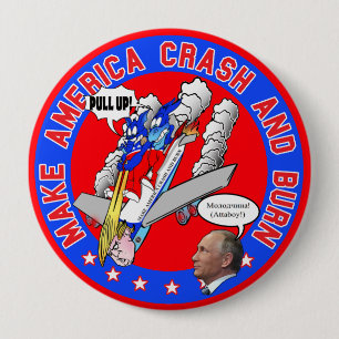 Maak van Amerika Crash & Burn Ronde Button 4,0 Cm