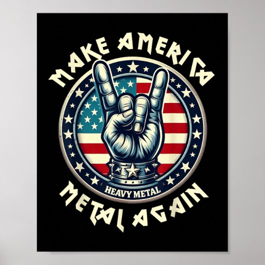 Maak van Amerika weer Trump Rock Heavy Music Poster (Voorkant)