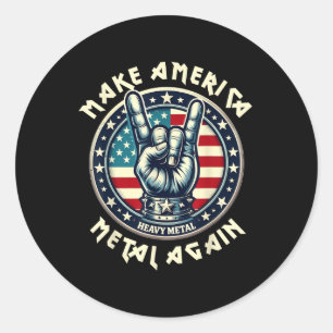 Maak van Amerika weer Trump Rock Heavy Music Ronde Sticker