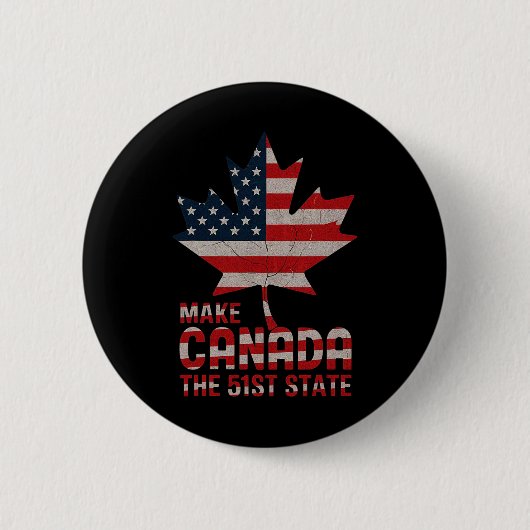 Maak van Canada het 51e Amerikaanse staatsblad A Ronde Button 5,7 Cm (Voorkant)