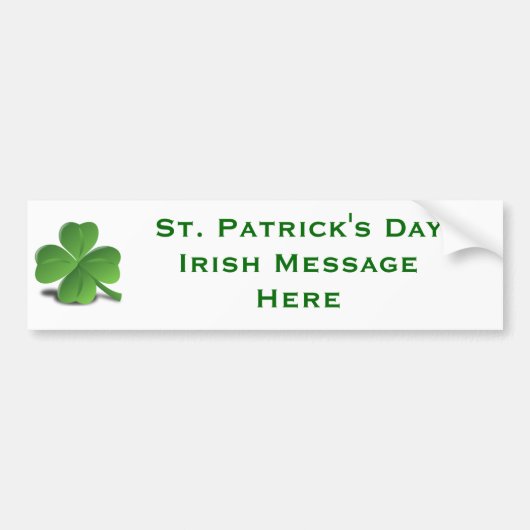 Maak van Creëer je eigen DIY Irish St. Patrick's D Bumpersticker (Voorkant)