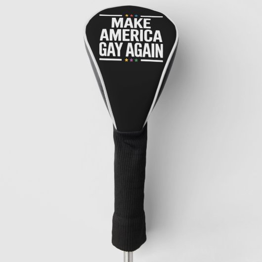 Maak van de Amerikaanse homo weer grappige Gay Pri Golfheadcover (Voorkant)