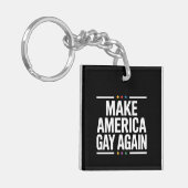 Maak van de Amerikaanse homo weer grappige Gay Pri Sleutelhanger (Voorkant Links)