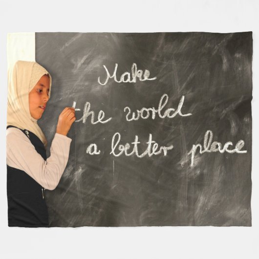 MAAK VAN DE WERELD EEN BETERE PLEK FLEECE DEKEN (Voorkant (Horizontaal))
