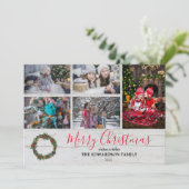 Maak van je eigen familie collage kerst feestdagenkaart (Staand voorkant)