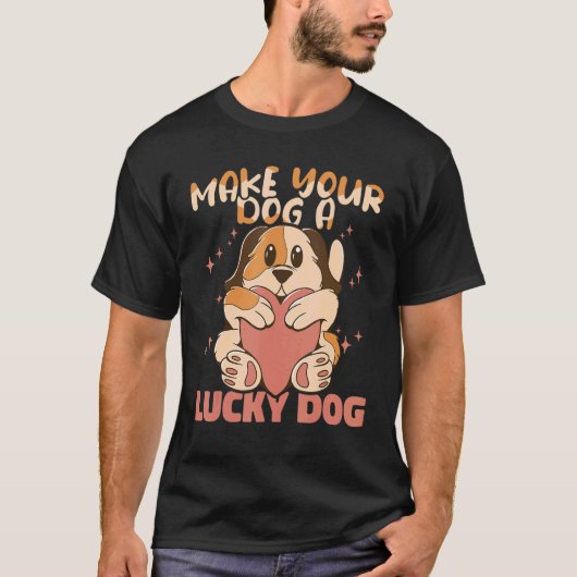 Maak van je hond een geluksvogel in een huisdier t-shirt (Voorkant)