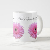 Maak van je sol Happy Pink Gerbera Daisy Grote Koffiekop (Voorkant rechts)