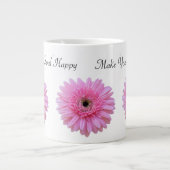 Maak van je sol Happy Pink Gerbera Daisy Grote Koffiekop (Voorkant)